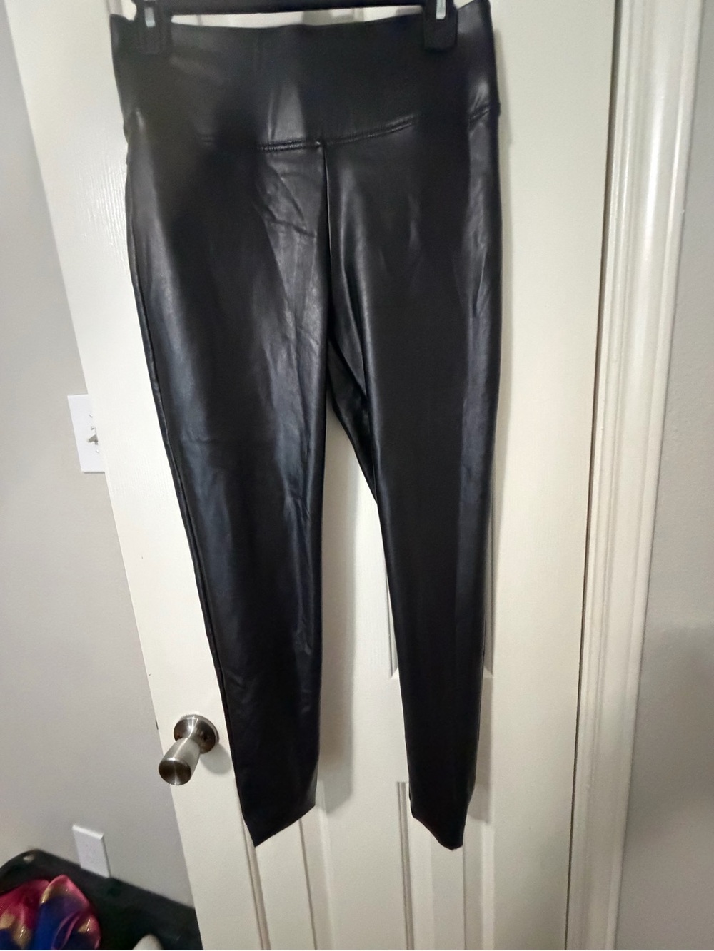 Vince Camuto Black Faux Leather Jacket with Red Size Tag